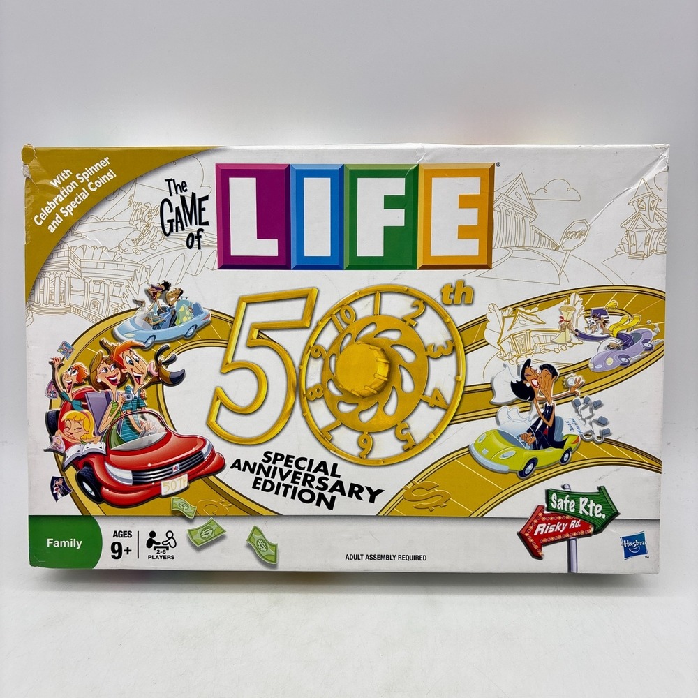 The Game of Life 50th Anniversary COMPLETE Hasbro 2010 Family Classic